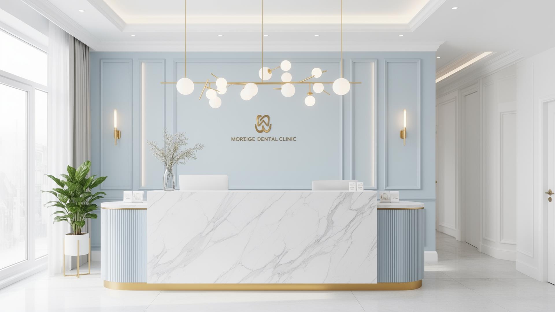 Modern tandvårdsklinik med lyxig reception